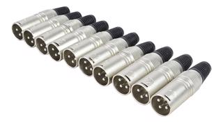 Pk 10 XLR Connector Male 3-Pin Plug  